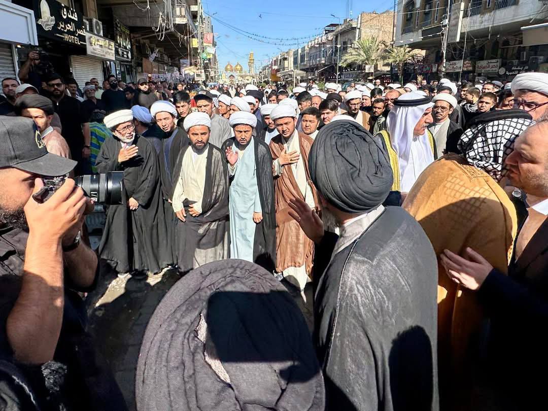 بالصور.. مراسم تشييع المرجع الديني الشيخ محمد إسحاق الفياض في مدينة الكاظمية المقدسة.